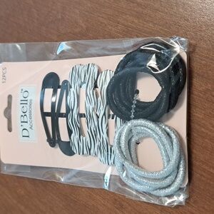 Kids Hair Clip and Band Set - Black and Silver_ BUNDLE ONLY
